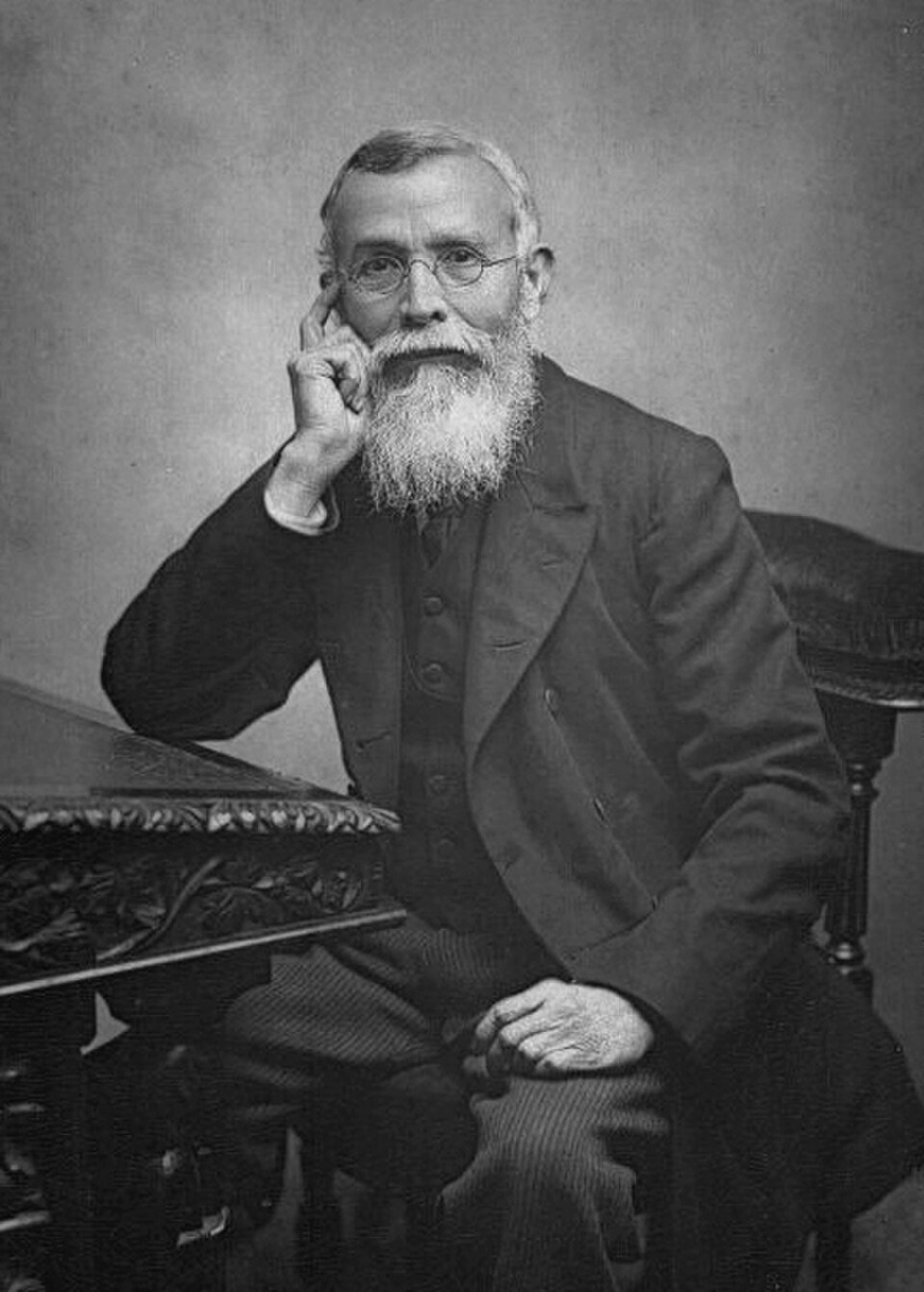 Dadabhai Naoroji, three-time Congress president and author of the influential "drain of wealth" theory, photographed in 1892.