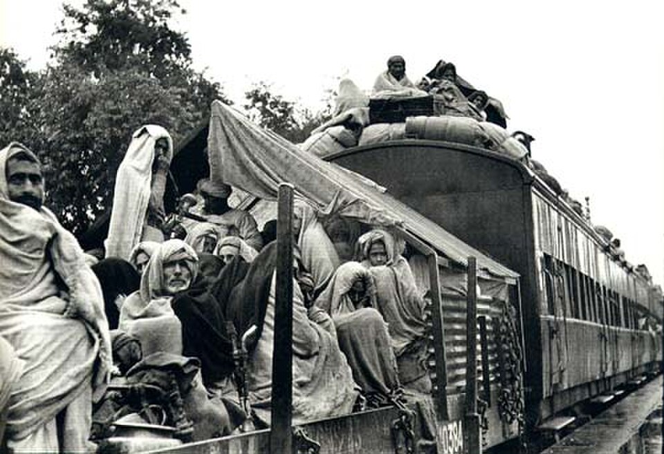 A refugee train in Punjab, 1947, part of one of the largest forced migrations in recorded history.